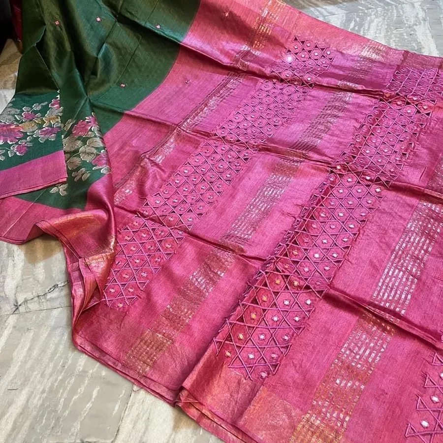 Pure Ghicha Tussar Silk Saree